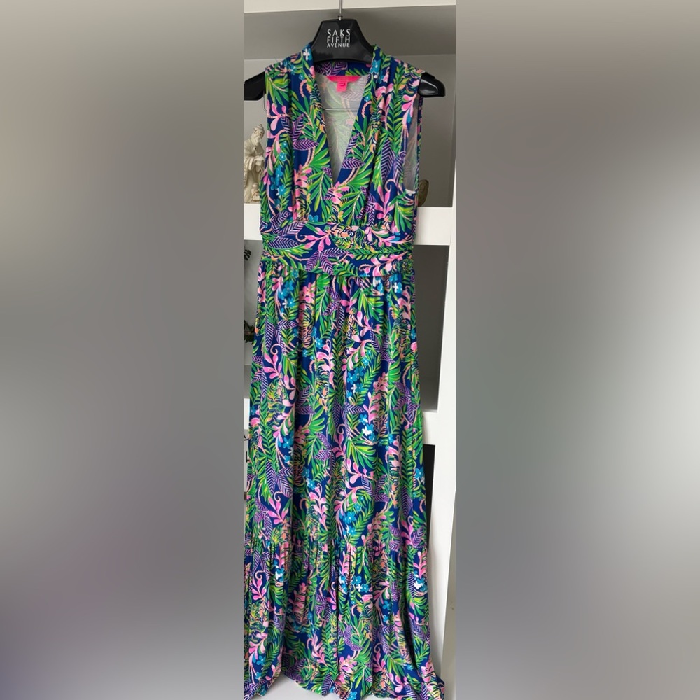 NWOT Lilly Pulitzer Pearce Maxi Boureliius Blue How You like me Prowl Stunning!! - Picture 5 of 7